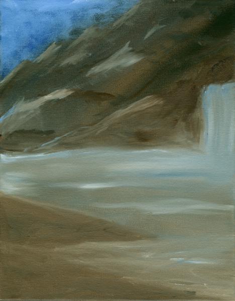 <b>Misty Mountain Waterfall, 2024</b><br><i>Oil on canvas</i>