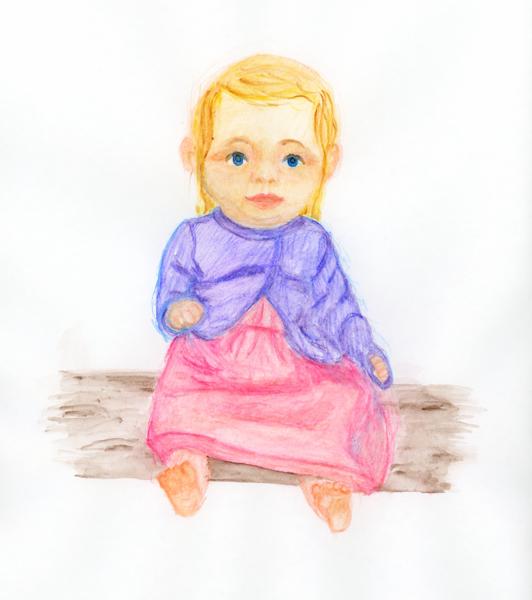 <b>Elizabeth, 2025</b><br><i>Watercolor pencil on paper</i>