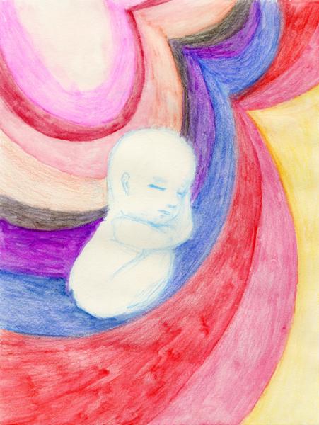 <b>Hope After Loss, 2024</b><br><i>Watercolor pencil on paper</i>