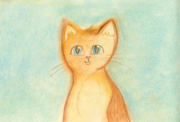 <b>Kitty Cat, 2024</b><br><i>Soft pastel on newsprint</i>