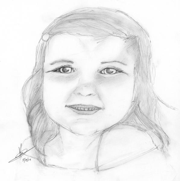 <b>Portrait of a Girl, 2014</b><br><i>Graphite on bristol</i>