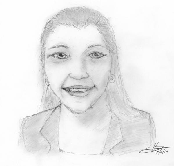 <b>Portrait of a Hostess, 2014</b><br><i>Graphite on bristol</i>