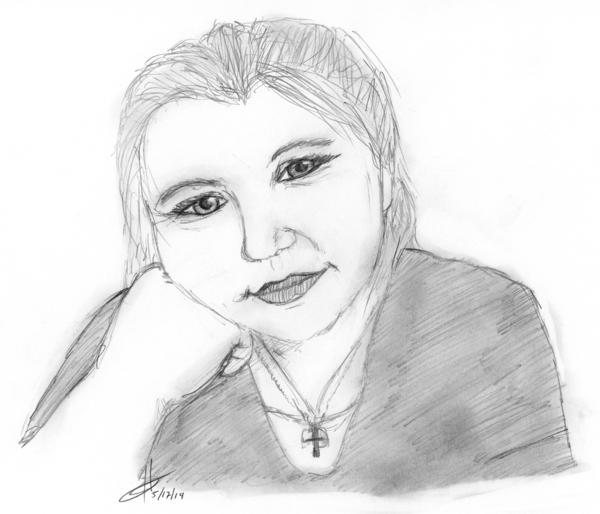 <b>Self-Portrait with Eyes Full of Hope, 2014</b><br><i>Graphite on bristol</i>