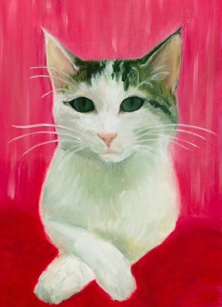 <b>The Meow-na Lisa, 2025</b><br><i>Oil on canvas</i>