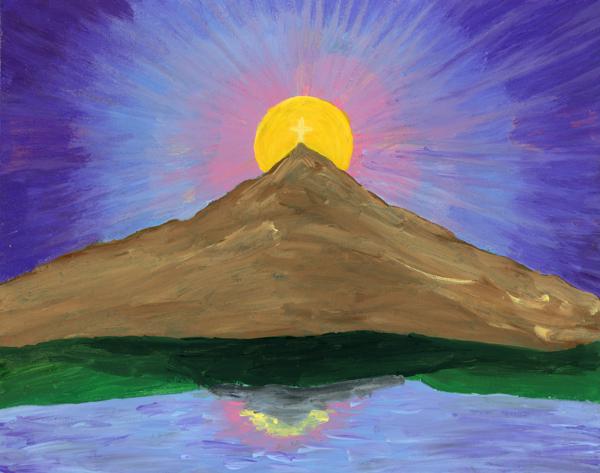 <b>Easter Mountain Morning, 2024</b><br><i>Acrylic on canvas board</i>