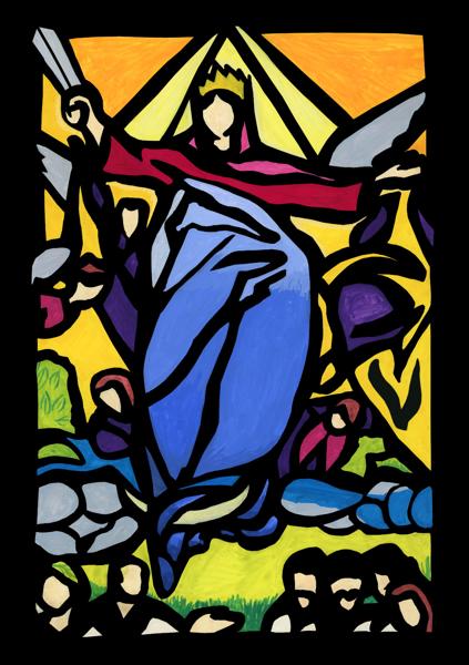 <b>Our Lady of the Sword, 2024</b><br><i>Gouache on bristol</i>