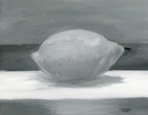 <b>Chiaroscuro Lemon, 2024</b><br><i>Oil on canvas</i>