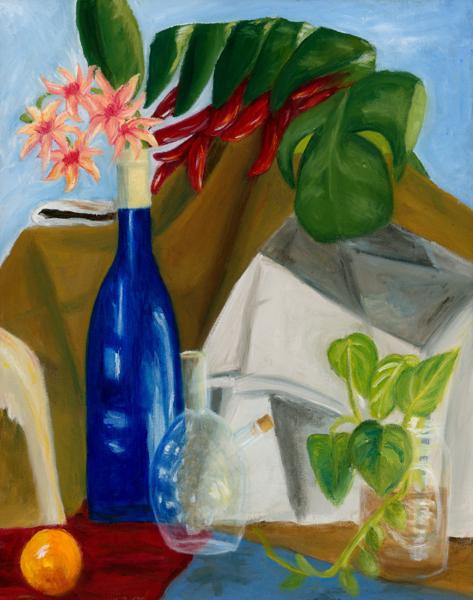 <b>Expressionist Still Life, 2024</b><br><i>Oil on canvas</i><br><br>Painted in the expressionist style, this alla prima still life illustrates the technique of depicting  transparent glass jars, revealing the objects behind them.
